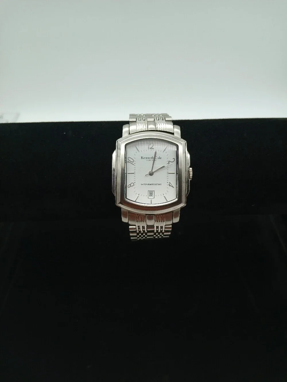 Kenneth Cole Silver-Tone Rectangular Men's Watch with Silver Dial 3281